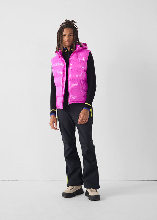 Down jacket lacquered sleeveless Grand Froid Rose électrique Clappe - JOTT - 4