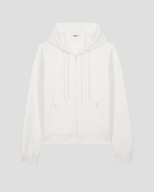 Leda White Fleece Zip Jacket - JOTT - 2