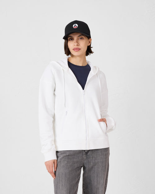 White Leda fleece zipped jacket - JOTT - 4