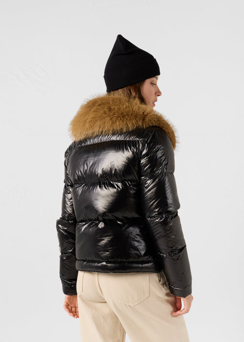 Down jacket Grand Froid faux fur Noir Nevada shiny - JOTT - 4