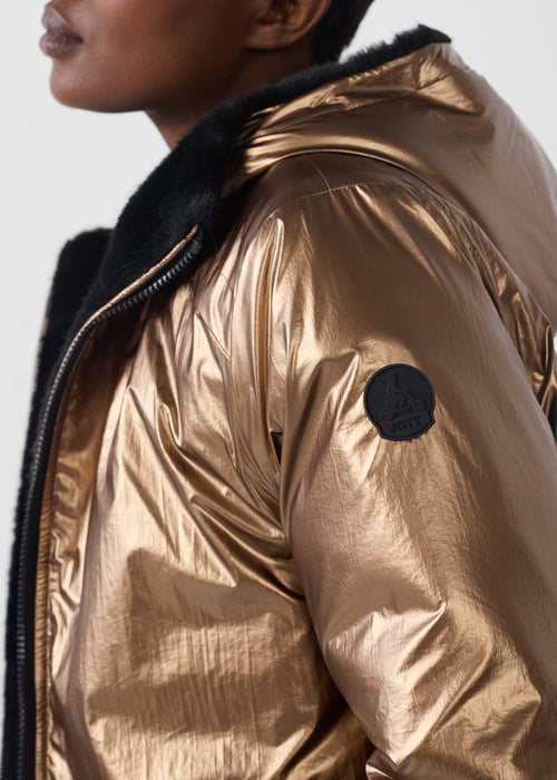 Down jacket faux fur Black Zora - JOTT - 5