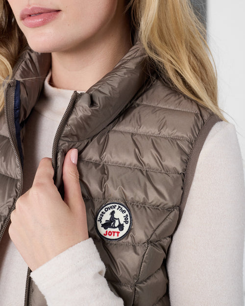 Down jacket light sleeveless Taupe Seda - JOTT - 5