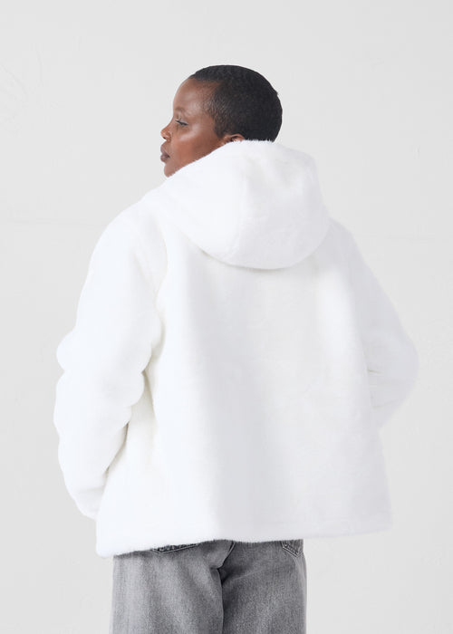 Down jacket faux fur White Zora - JOTT - 4