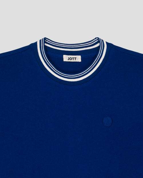 Cobalt blue unisex crew neck T-shirt Ley - JOTT - 2