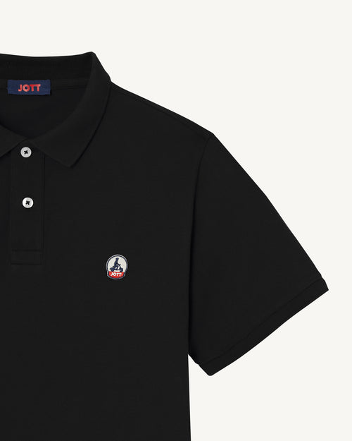 Black Marbella polo shirt in organic cotton - JOTT - 2