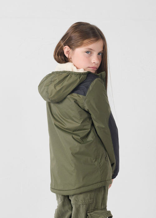 Raincoat Kid hooded sherpa Army Lag sherpa - JOTT - 4