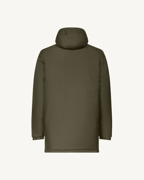 Down jacket long reversible hooded Army/Beige Amsterdam 2.0 - JOTT - 4