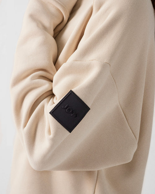 Pinako sand-colored dual-material crew neck sweatshirt - JOTT - 5