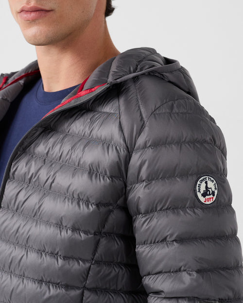 Down jacket light with hood Anthracite Nico - JOTT - 5