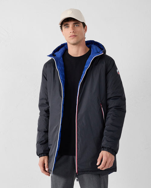 Down jacket long reversible Black/cobalt blue Assen - JOTT - 3