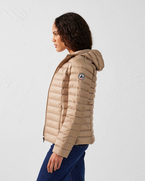 Down jacket light hooded Beige Cloe - JOTT - 5