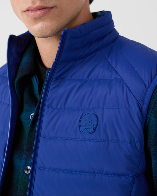 Arafo Cobalt Blue Stretch Sleeveless Down jacket - JOTT - 5