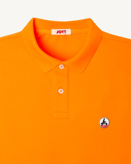 Man Polo in organic cotton Apricot Marbella - JOTT - 2