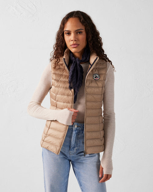 Chaqueta de plumón ligera sin mangas Beige Seda - JOTT - 3