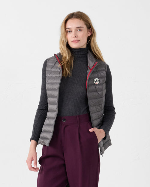 Chaqueta de plumón ligera sin mangas Antracita Seda - JOTT - 3