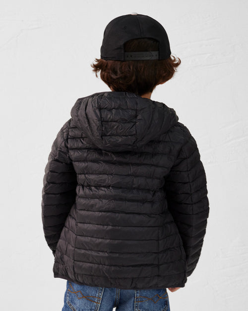 Chaqueta de plumón ligera infantil Capucha Hugo Negro - JOTT - 4