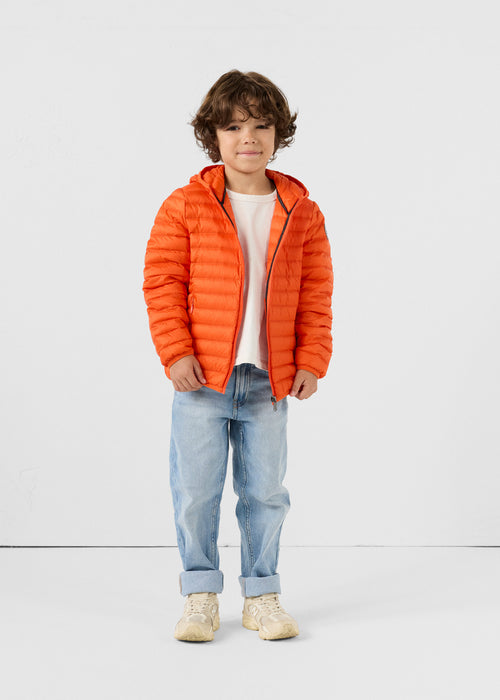 Chaqueta de plumón  Capucha ligero a los niños Rojo fuego Hugo
