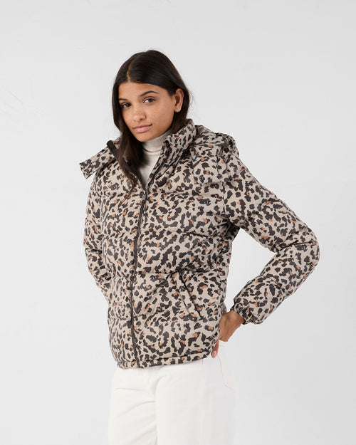 Chaqueta de plumón Grand Froid esprit puffer Leopard beige Prague print - JOTT - 2