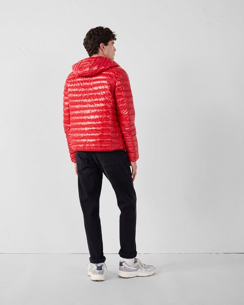 Chaqueta de plumón ligero Chaqueta de plumón con Capucha brillante Nico rojo carmín - JOTT - 4
