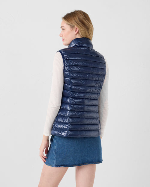 Chaqueta de plumón ligera sin mangas Marine Seda brillante - JOTT - 4