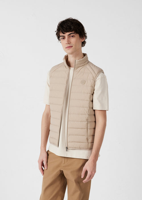 Chaqueta de plumón sin mangas stretch Beige Arafo - JOTT - 3