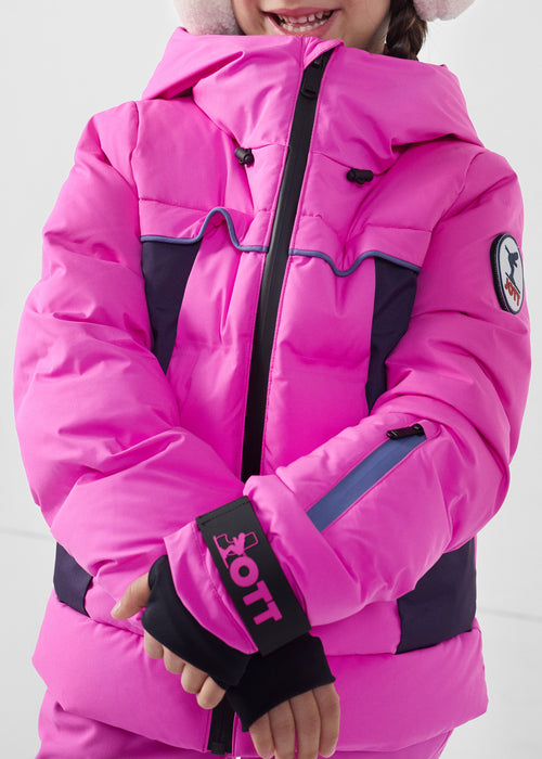Chaqueta de plumón esquí Grand froid Rose électrique Cembros - JOTT - 4