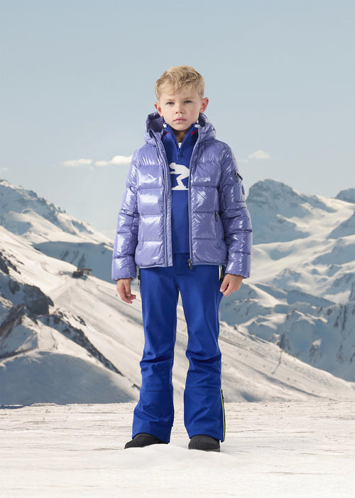 Chaqueta de plumón niño Grand Froid lacada Uva Kazan - JOTT - 2