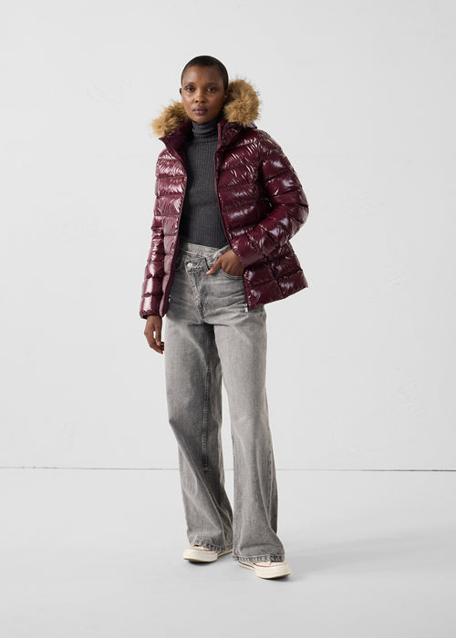 Chaqueta de plumón à Capucha Grand Froid Black Cherry Luxury lacada - JOTT - 3