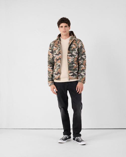 Chaqueta de plumón légère à Capucha Camo sucre roux Nico print - JOTT - 3