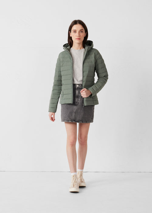 Chaqueta de plumón  Capucha ligera Verde salvia Salma - JOTT - 3