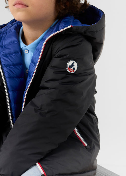 Chaqueta de plumón niño reversible Negro/azul cobalto Sauda - JOTT - 3