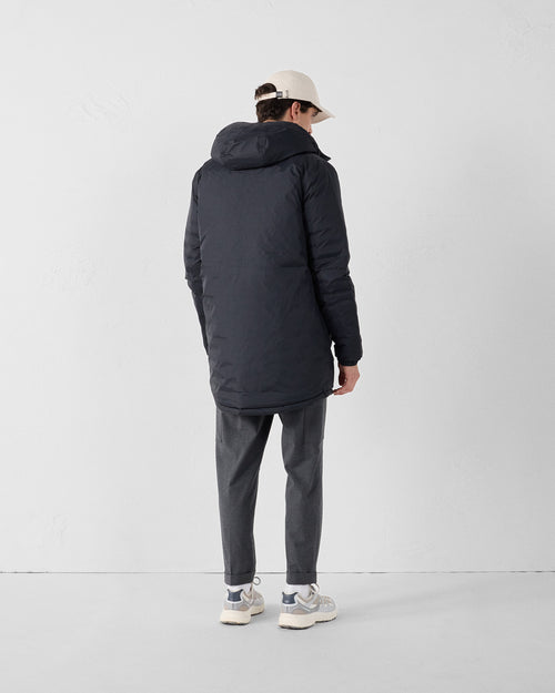 Chaqueta de plumón larga reversible Negro/azul cobalto Assen - JOTT - 4