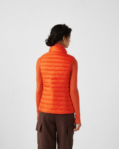 Chaqueta de plumón ligera sin mangas Rojo Fuego Seda - JOTT - 4