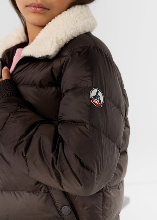 Chaqueta de plumón enfant aviateur Café noir Bass - JOTT - 3