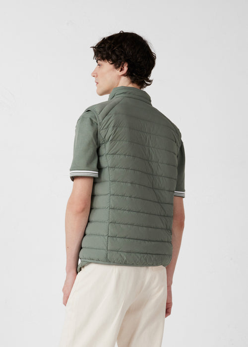 Chaqueta de plumón mangas elástica Verde salvia Arafo - JOTT - 4