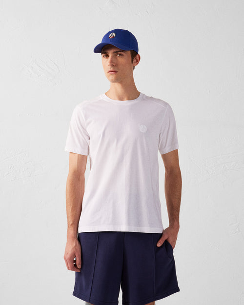 Camiseta cuello redondo de hombre en algodón blanco Pedro - JOTT - 2