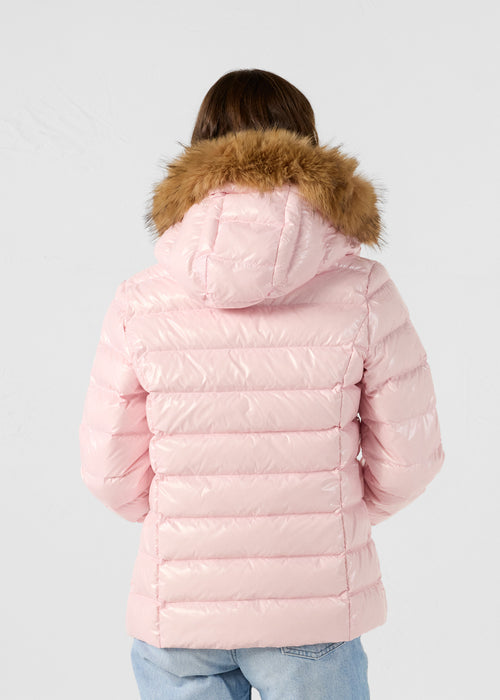 Chaqueta de plumón à Capucha Grand Froid Pétalo de rosa lacado de lujo - JOTT - 4