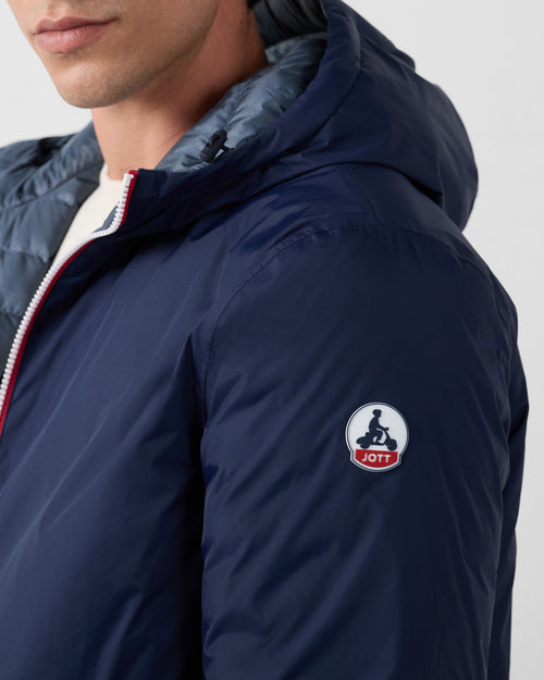 Chaqueta de plumón larga reversible Marine/Bluestone Assen - JOTT - 5