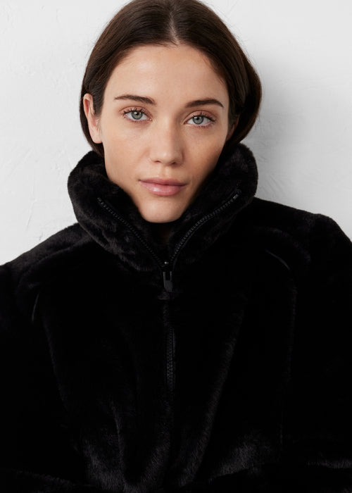 Chaqueta de plumón piel sintética Black Olga - JOTT - 4