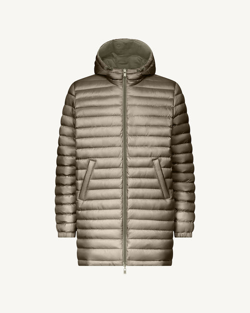 Chaqueta de plumón larga reversible con Capucha Army/Beige Amsterdam 2.0 - JOTT - 2