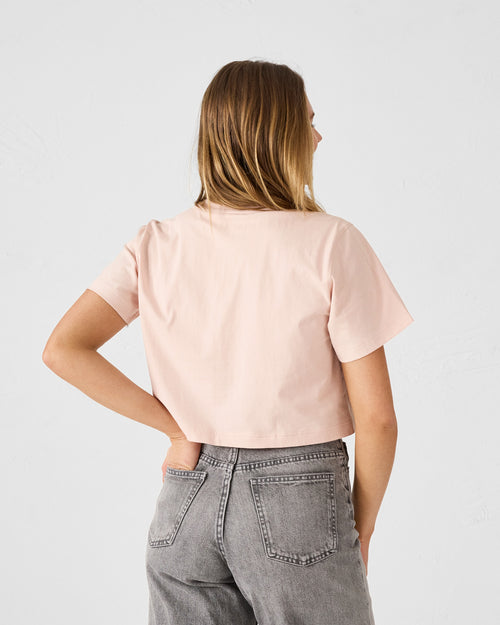 Camiseta Mazu de algodón melocotón claro con cuello redondo - JOTT - 5