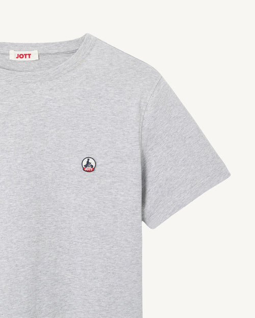 Camiseta gris Pietro de algodón orgánico para hombre - JOTT - 3