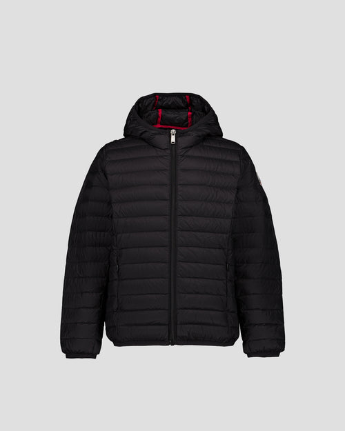 Chaqueta de plumón ligera infantil Capucha Hugo Negro - JOTT - 2