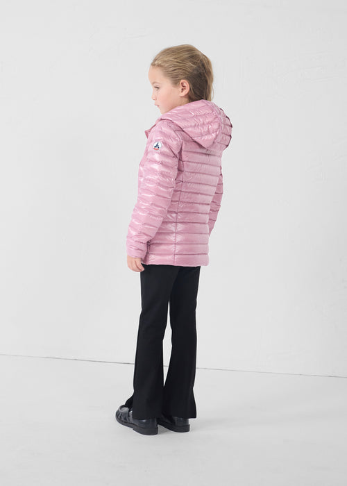 Chaqueta de plumón légère à Capucha enfant Rose antique Carla shiny - JOTT - 4