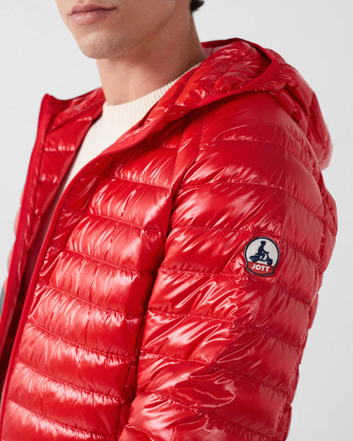 Chaqueta de plumón ligero Chaqueta de plumón con Capucha brillante Nico rojo carmín - JOTT - 5