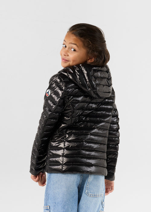 Chaqueta de plumón légère à Capucha enfant Noir Carla shiny - JOTT - 4