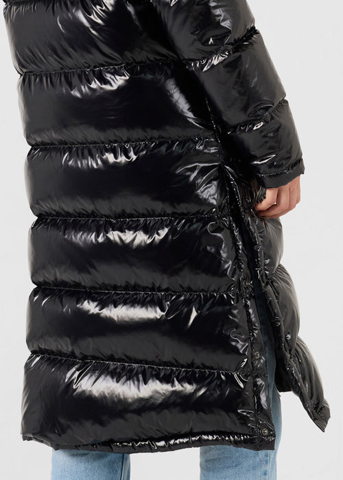 Chaqueta de plumón Larga Lacada Chaqueta de plumón con Capucha Grand Froid Negra Karachi - JOTT - 5