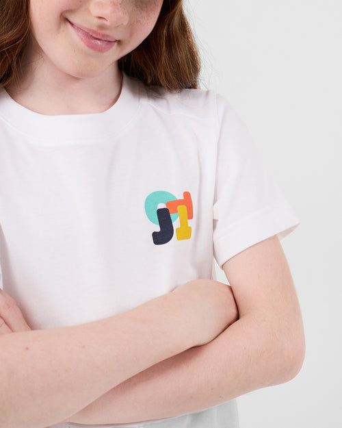 T-shirt Prado bianca in cotone monocolore - JOTT - 4