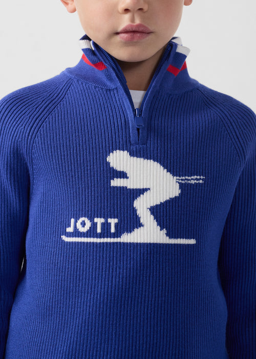 Maglia a collo alto a coste blu cobalto Coni - JOTT - 5