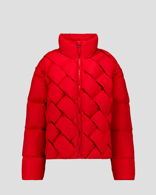 Giacca puffer a trecce rosso carminio - JOTT - 2
